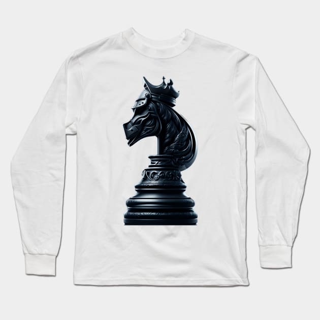 Epic Chess knight piece: cool chess merch Long Sleeve T-Shirt by Design Threads